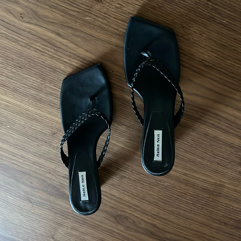 Reike Nen - Braid Flip Flop Heels - size 37 (US 6.5)